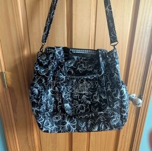 Lug Baby Yacht Black and White Floral Women's Bag Excellent Used Condition EUC.